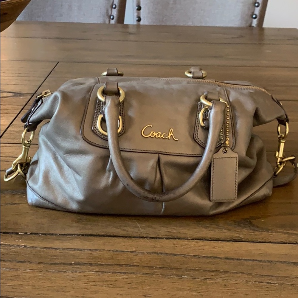 Bronze Coach Purse with gold hardware